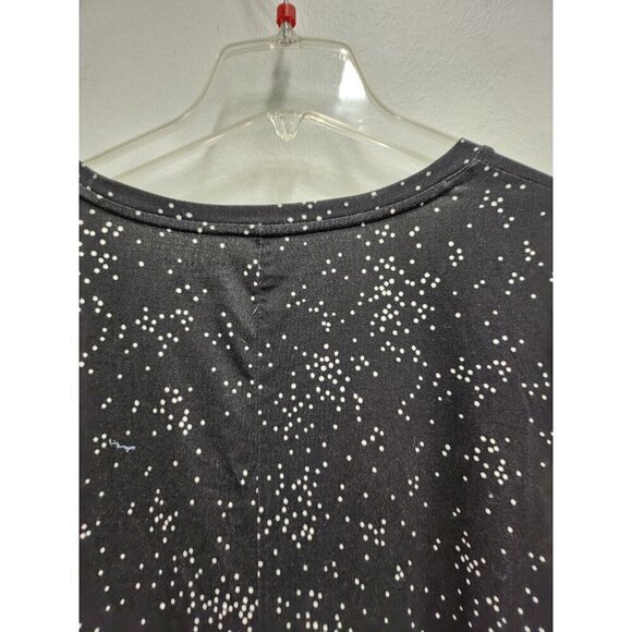 Lane Bryant Womens Knot Hem Tunic Top Size 18/20 Black White Dotted 3/4 Sleeve - Picture 5 of 6